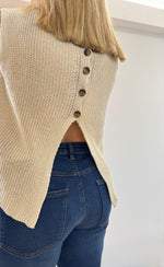 Cotton Knit Button Back Top