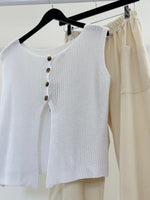 Cotton Knit Button Back Top