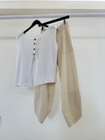 Cotton Knit Button Back Top